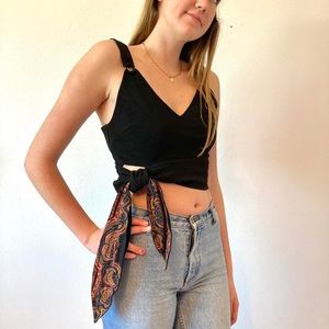 FREE PEOPLE black crop tank top